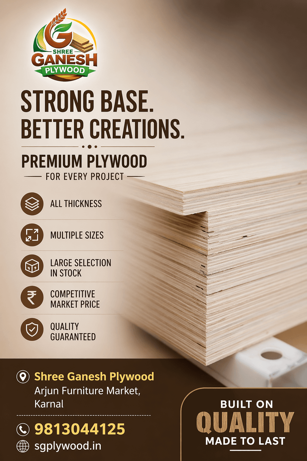 Large Stock of Premium Marine Plywood in Haryana Showroom